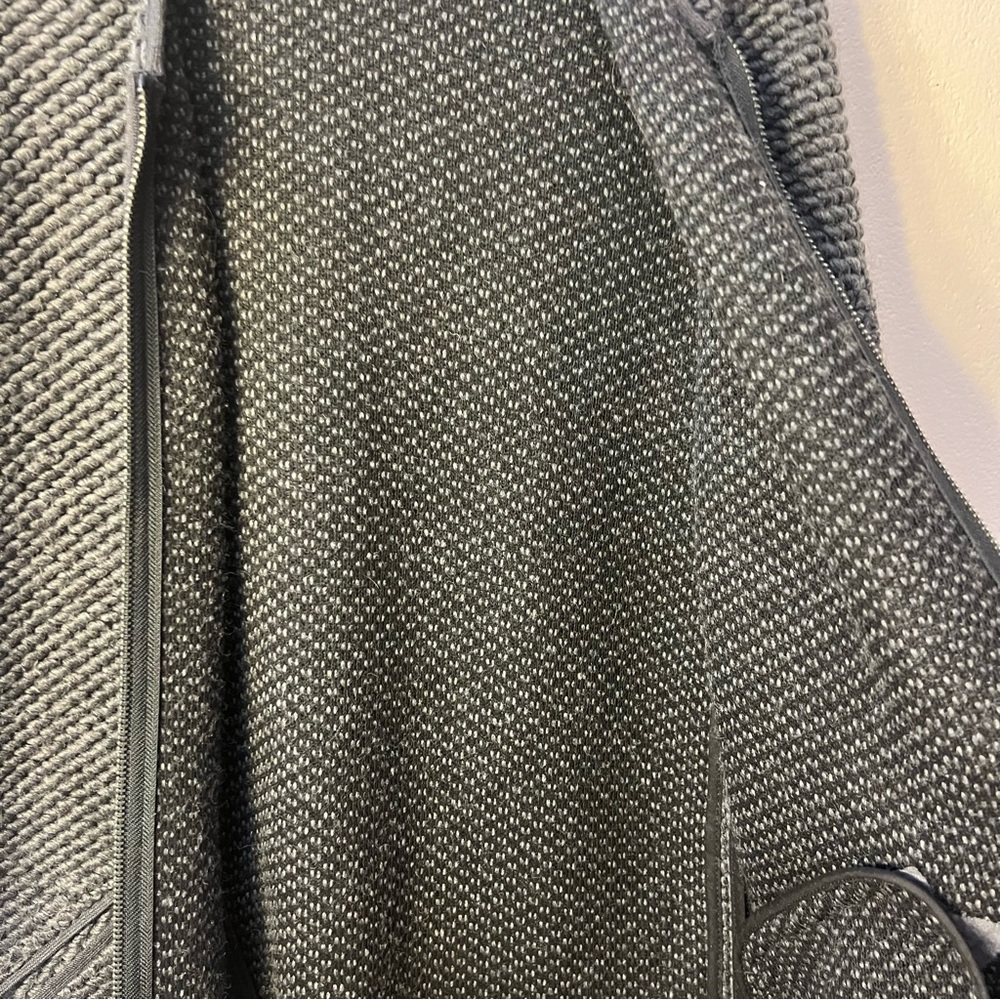 HALLHUBER Sweater Jacket Grey Wool Blend Zip Up 3/4 Sleeve Size US 4 w/ Pockets - Picture 8 of 11